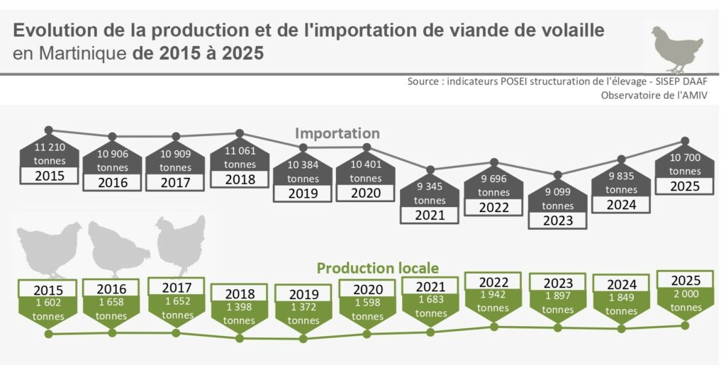 Comparatif de la production sur 11 ans